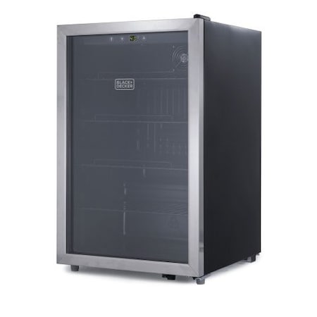 Black & Decker 4.4 Cu. Ft. Beverage Cooler with Double Pane Glass Door Drink Fridge with 160-Can Capacity BDB44LS